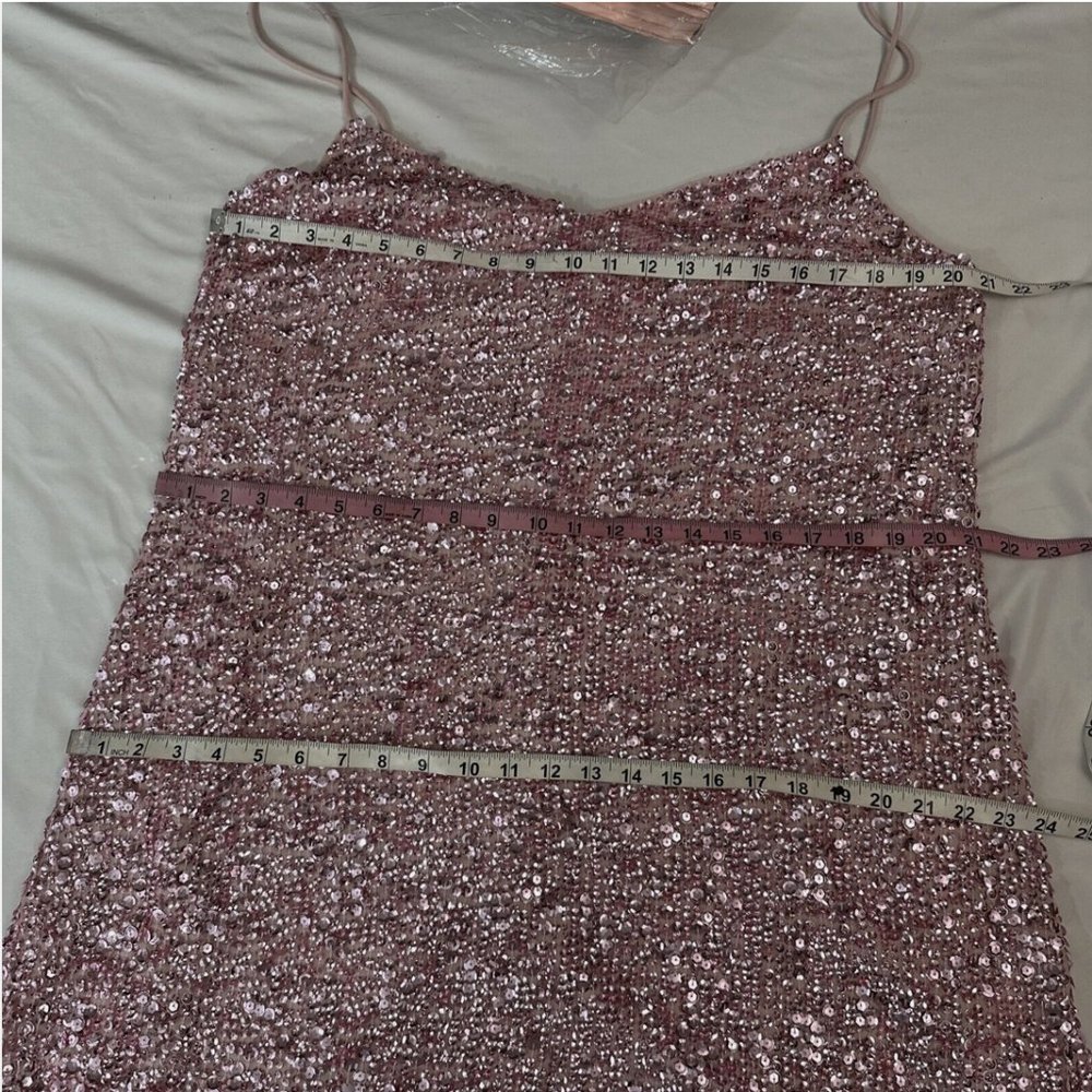 NWT $298 Mac Duggal‎ [ 12 ] Sequin Cocktail Slip Mini Dress Raspberry Pink Q592 - Picture 13 of 16